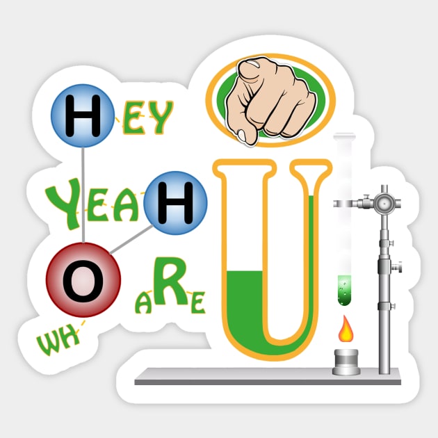 Hey U! Yeah U! who Are U? Sticker by Black Dragon Store